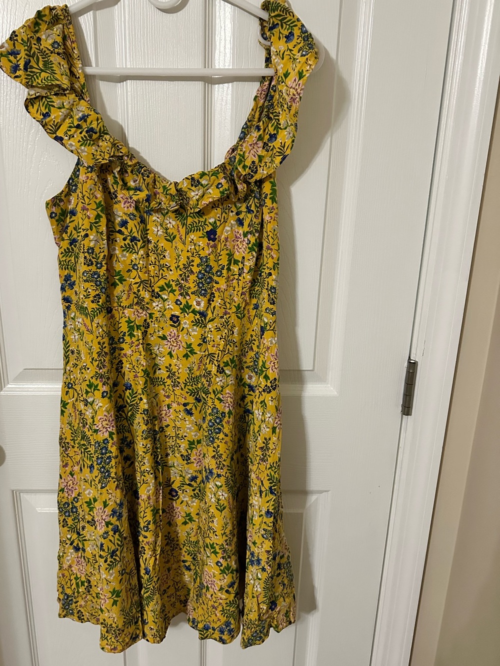 Old Navy Mustard Yellow Floral Dress